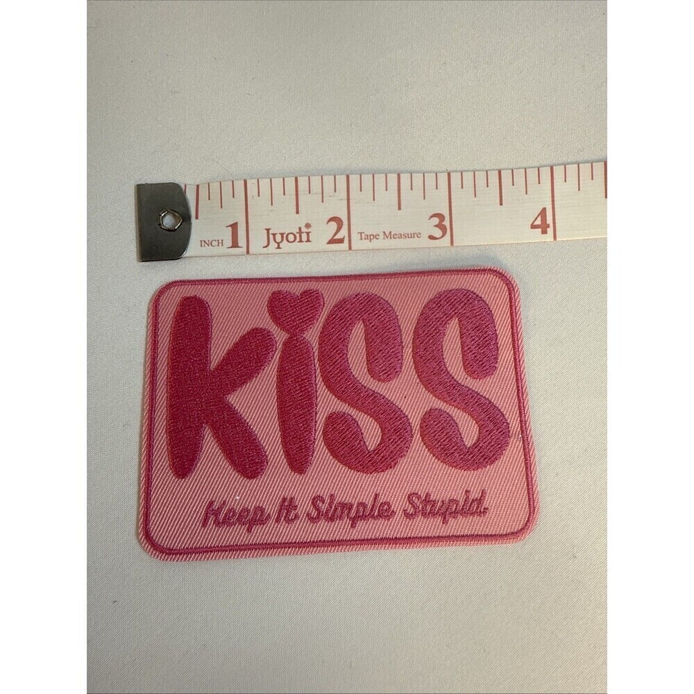 Pink KISS Keep It Simple Stupid Patch For Use To Heat Press New